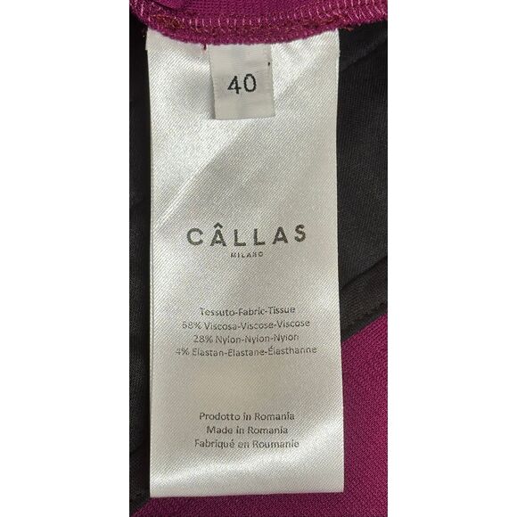 Callas DANAE CREPE STRETCH HIGH WAISTED FIT AND FLARE TROUSERS IN MAGENTA NWT Si - Picture 8 of 9